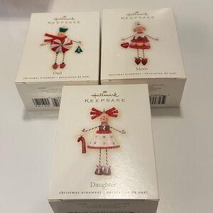 2008 Hallmark Keepsake Mom Dad Daughter candy ornaments